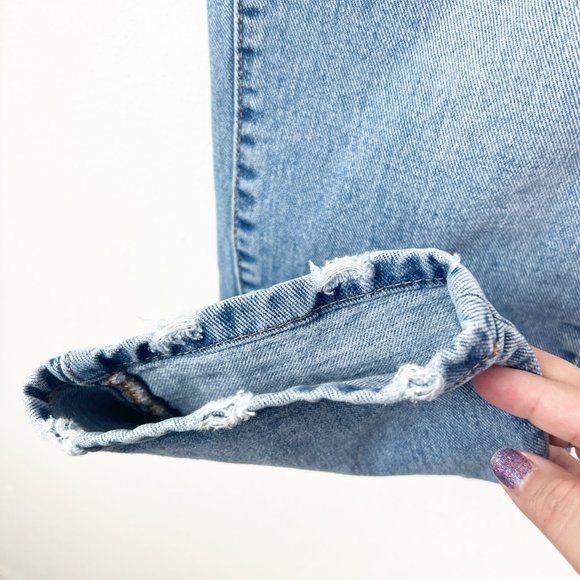 Polly Jeans Women 8 Blue Denim Button Fly High Rise Boyfriend Casual Bottoms - Picture 6 of 11